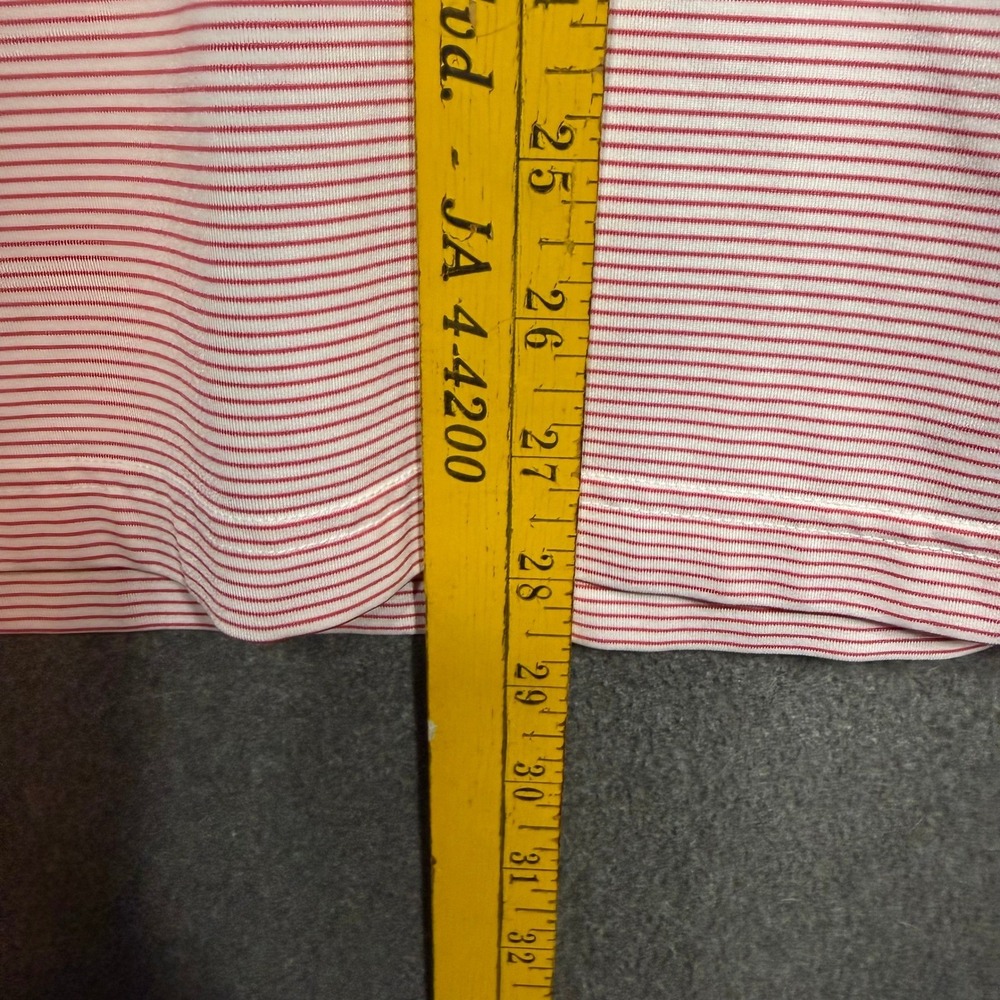 STITCH Golf performance Austin C Club Mens Polo Shirt Red & White Stripe Size ML - Picture 12 of 13